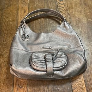 Metallic Silver MK Michael Kors Purse - O/S